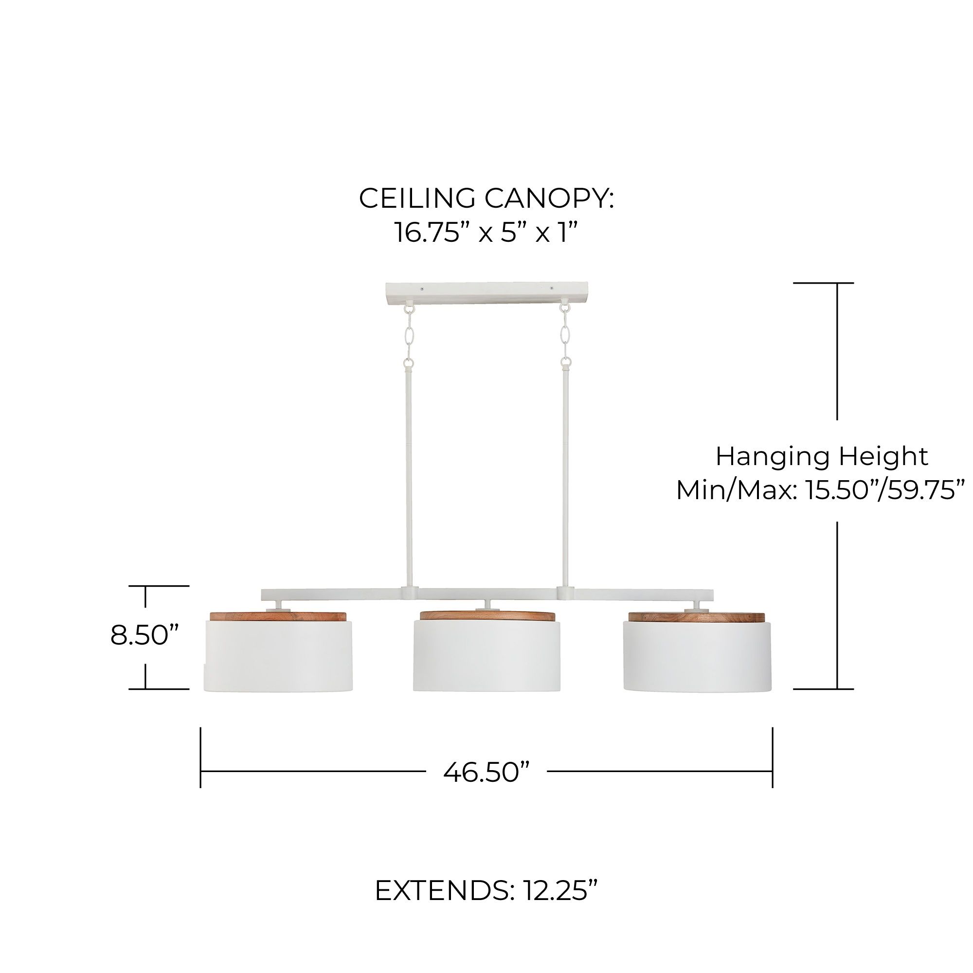 Image 5 Capital Liam 46 1/2" Wide White 3-Light Linear Chandelier more views