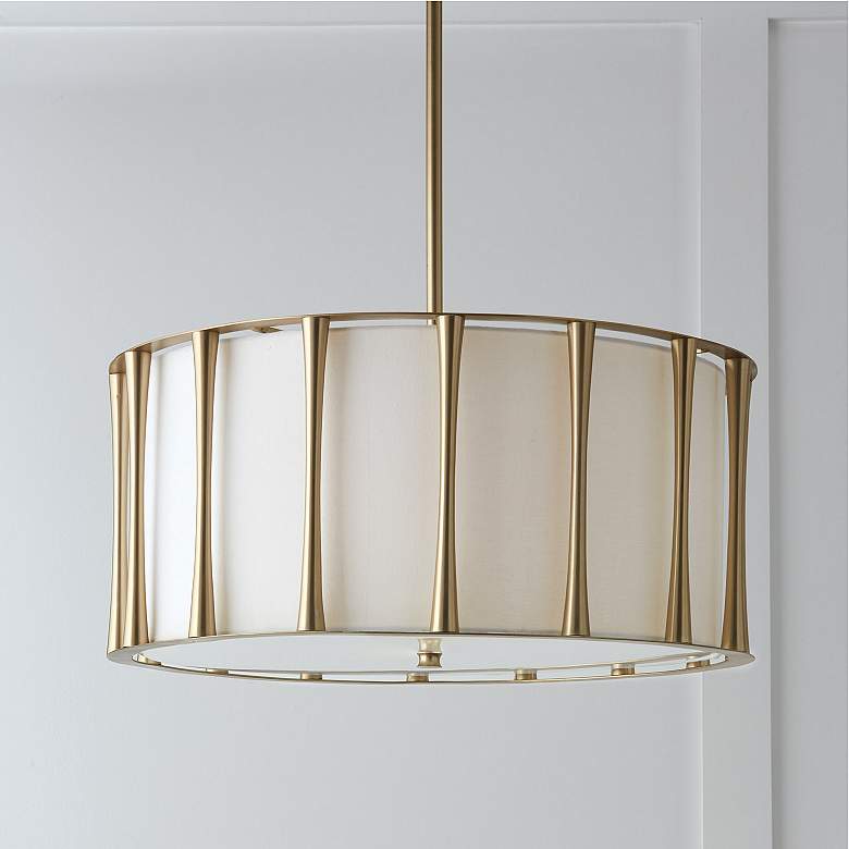 Image 1 Capital Lighitng Bodie 24 1/2" Wide Matte Brass Metal Drum Pendant