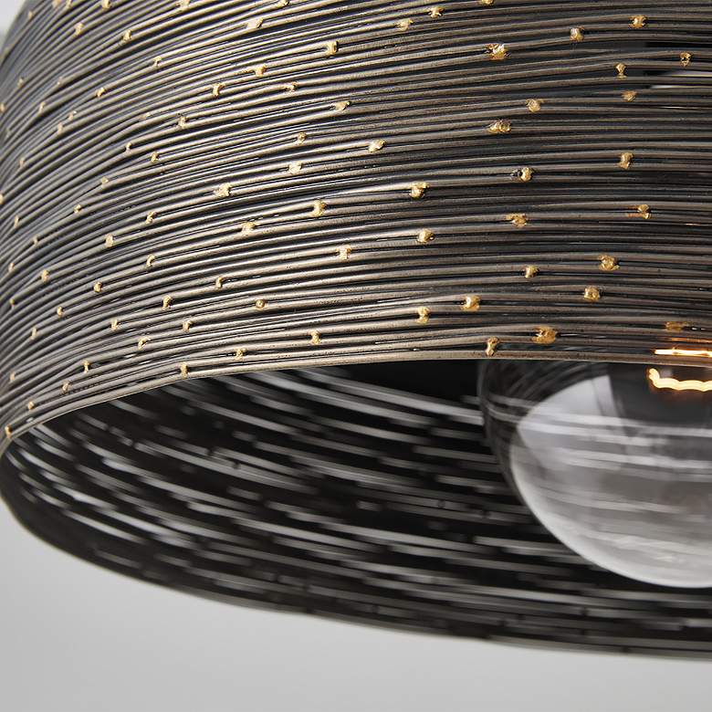 Image 3 Capital Lighting 17" Wide Woven Steel and Gray Iron Pendant Light more views