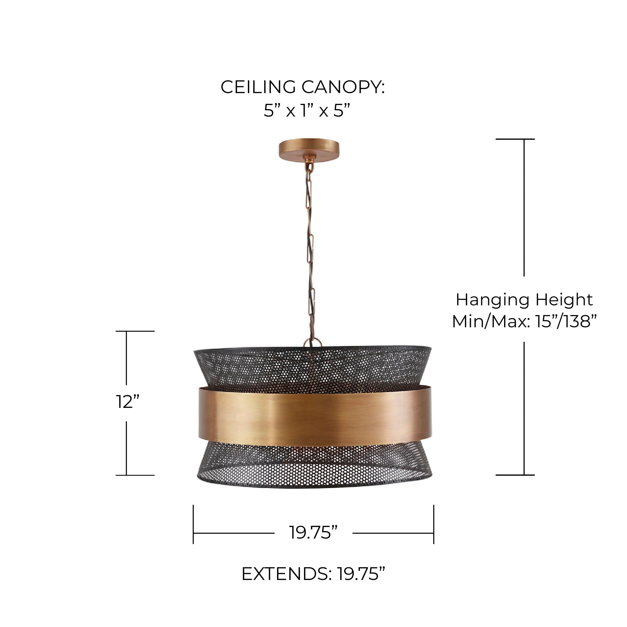 Image 7 Capital Lighting 19 3/4" Patina Brass and Black 4-Light Modern Pendant more views