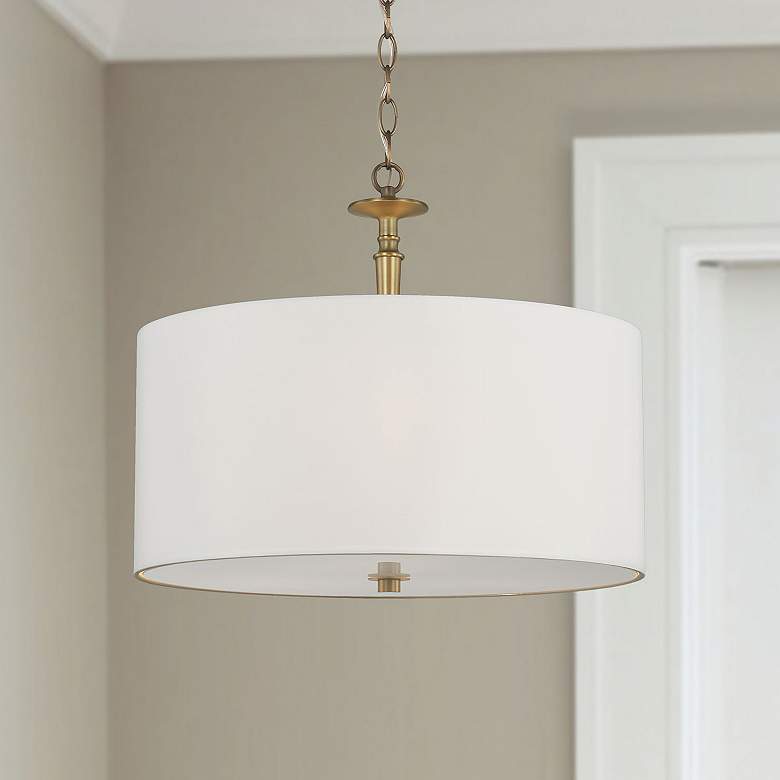 Image 1 Capital Lighting Abbie 3 Light Pendant Aged Brass