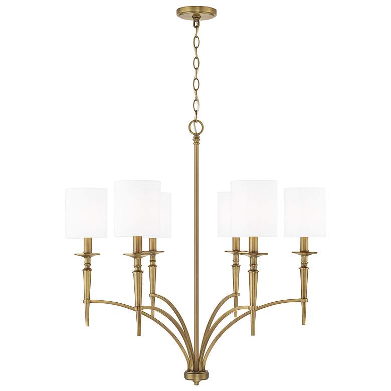 Image 2 Capital Lighting Abbie 6 Light Chandelier Aged Brass