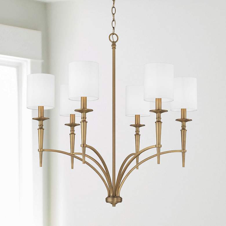 Image 1 Capital Lighting Abbie 6 Light Chandelier Aged Brass