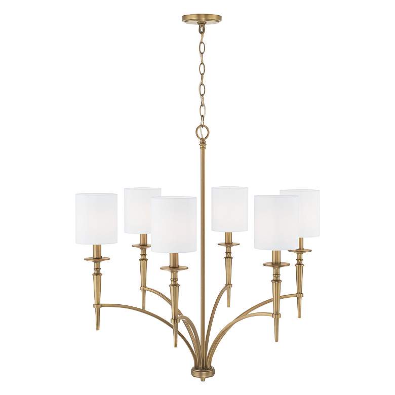 Image 4 Capital Lighting Abbie 6 Light Chandelier Aged Brass more views