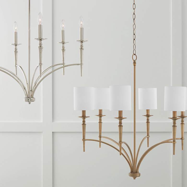 Image 5 Capital Lighting Abbie 6 Light Chandelier Aged Brass more views