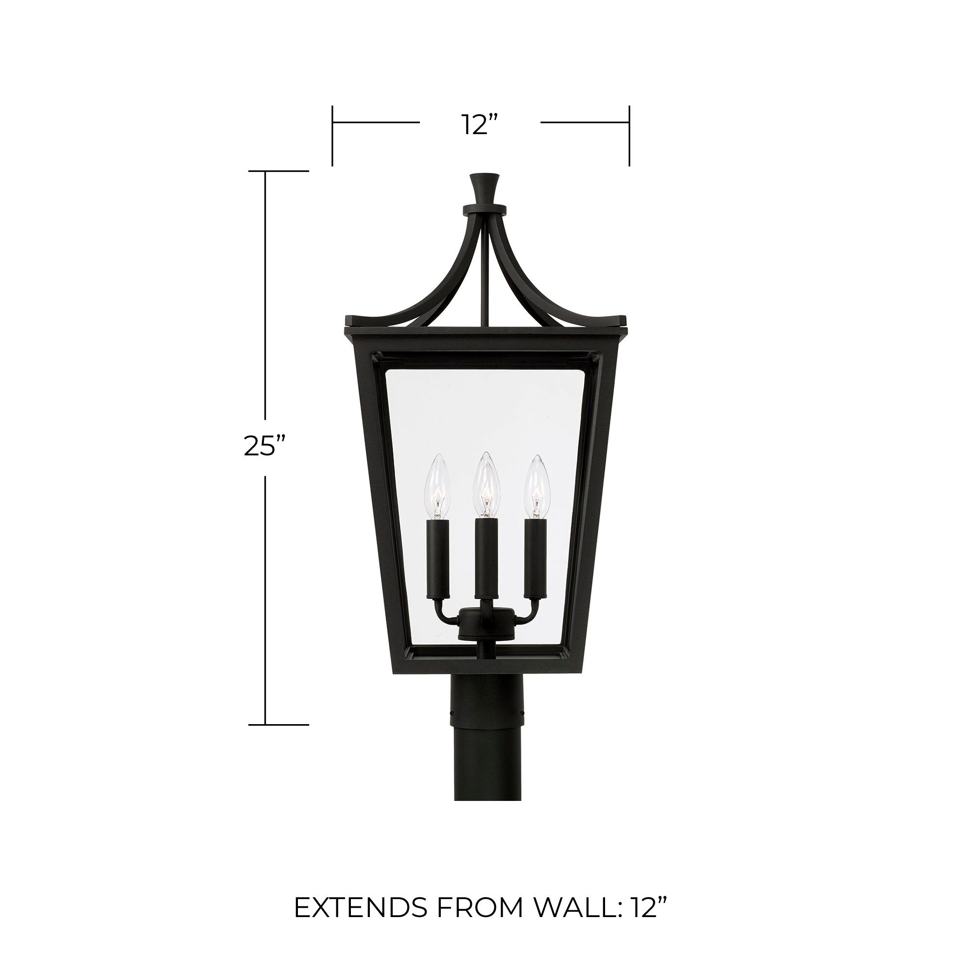 Image 5 Capital Lighting Adair 4 Light Outdoor Post lantern 12" Black more views