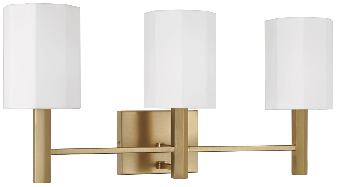 Image 2 Capital Lighting Adrian 3 Light Vanity 24.5" Aged Brass