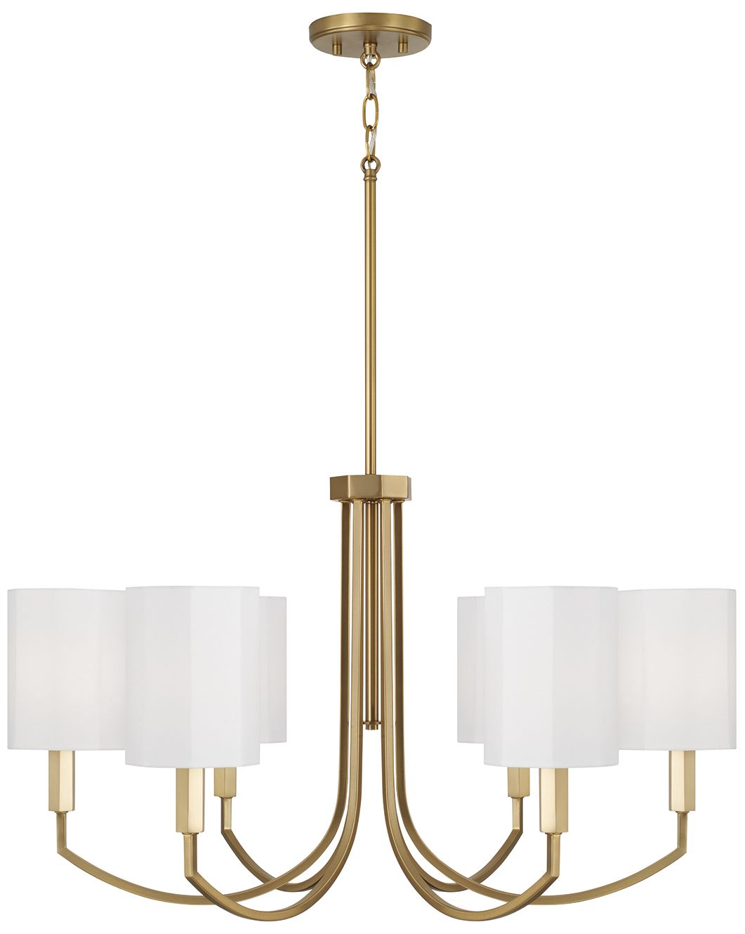 Capital Lighting Adrian 6 Light Chandelier 30" Aged Brass
