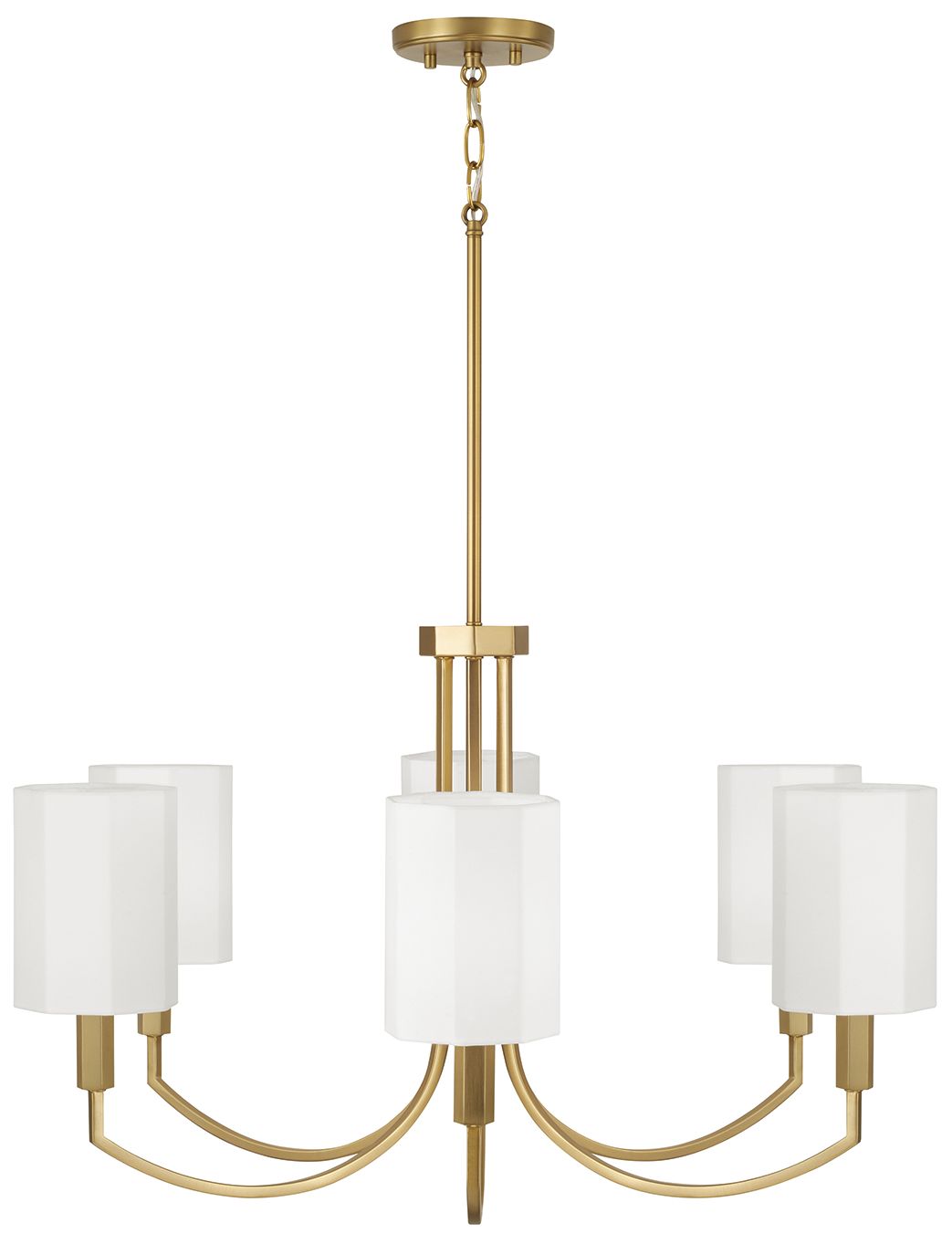 Image 4 Capital Lighting Adrian 6 Light Chandelier 30" Aged Brass more views