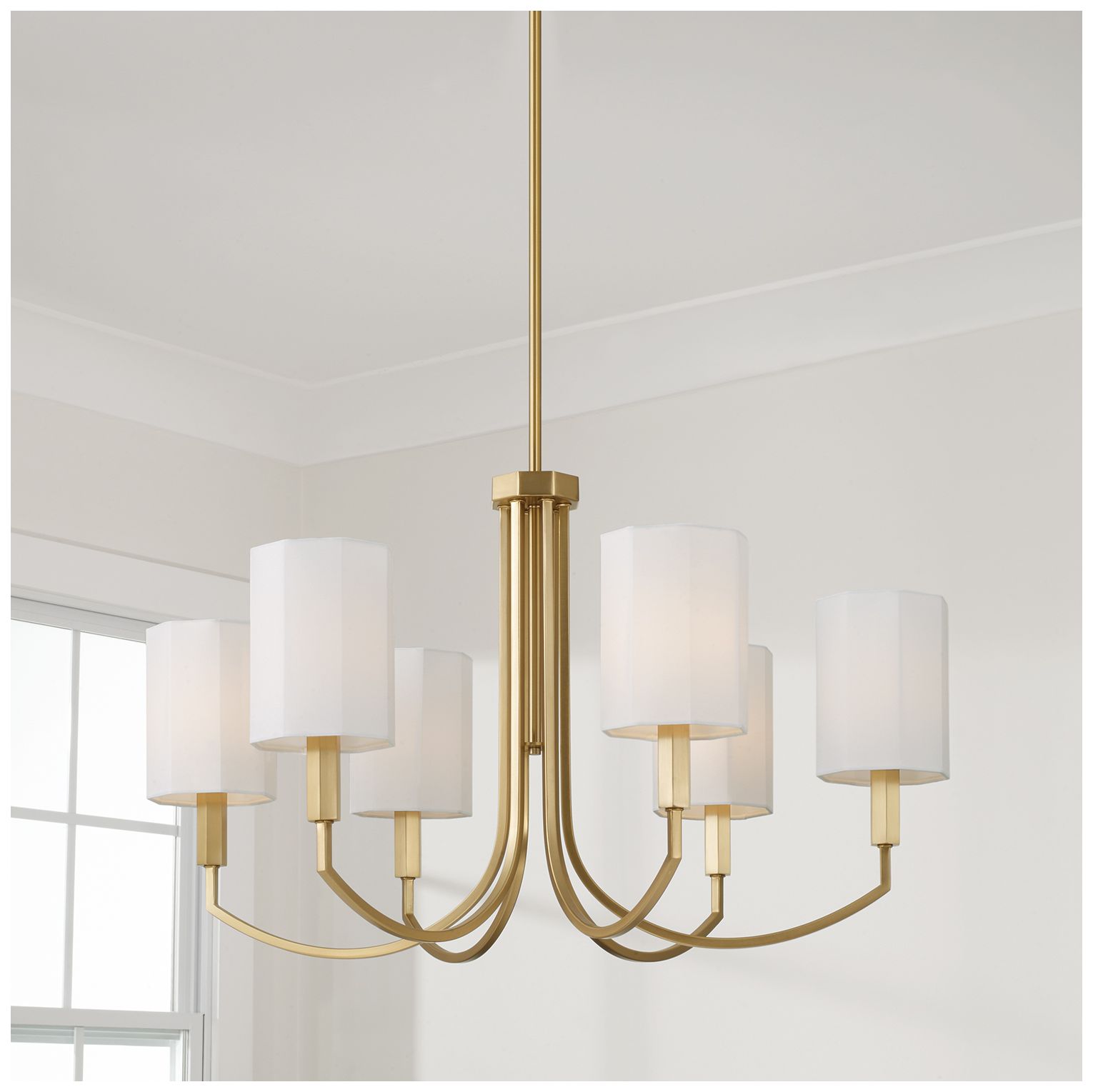Capital Lighting Adrian 6 Light Chandelier 30" Aged Brass