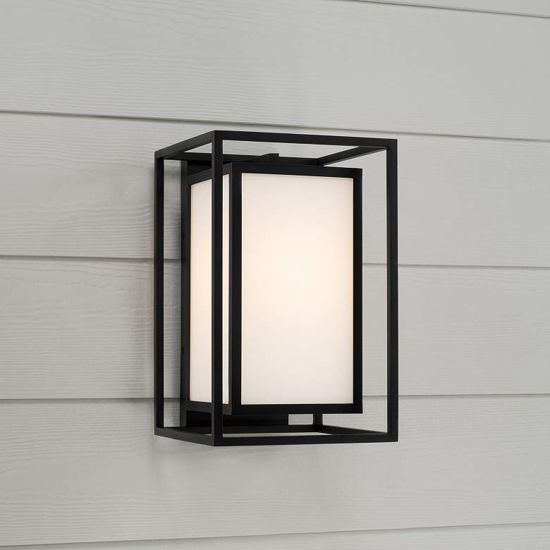 Image 1 Capital Lighting Aiden 1 Light Outdoor Wall Lantern 9" Black