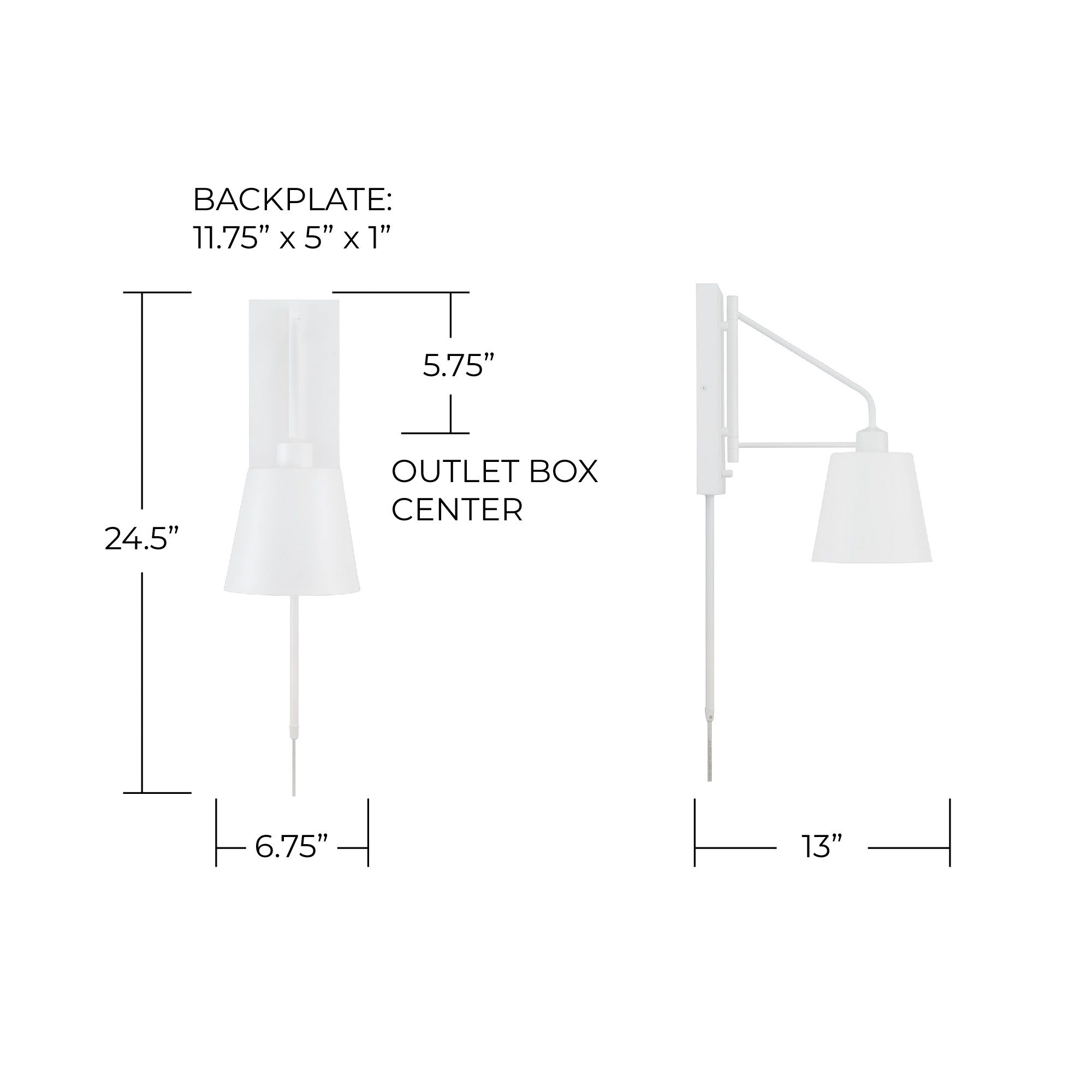 Capital Lighting Alden 1 Light Sconce 6.75" Matte White