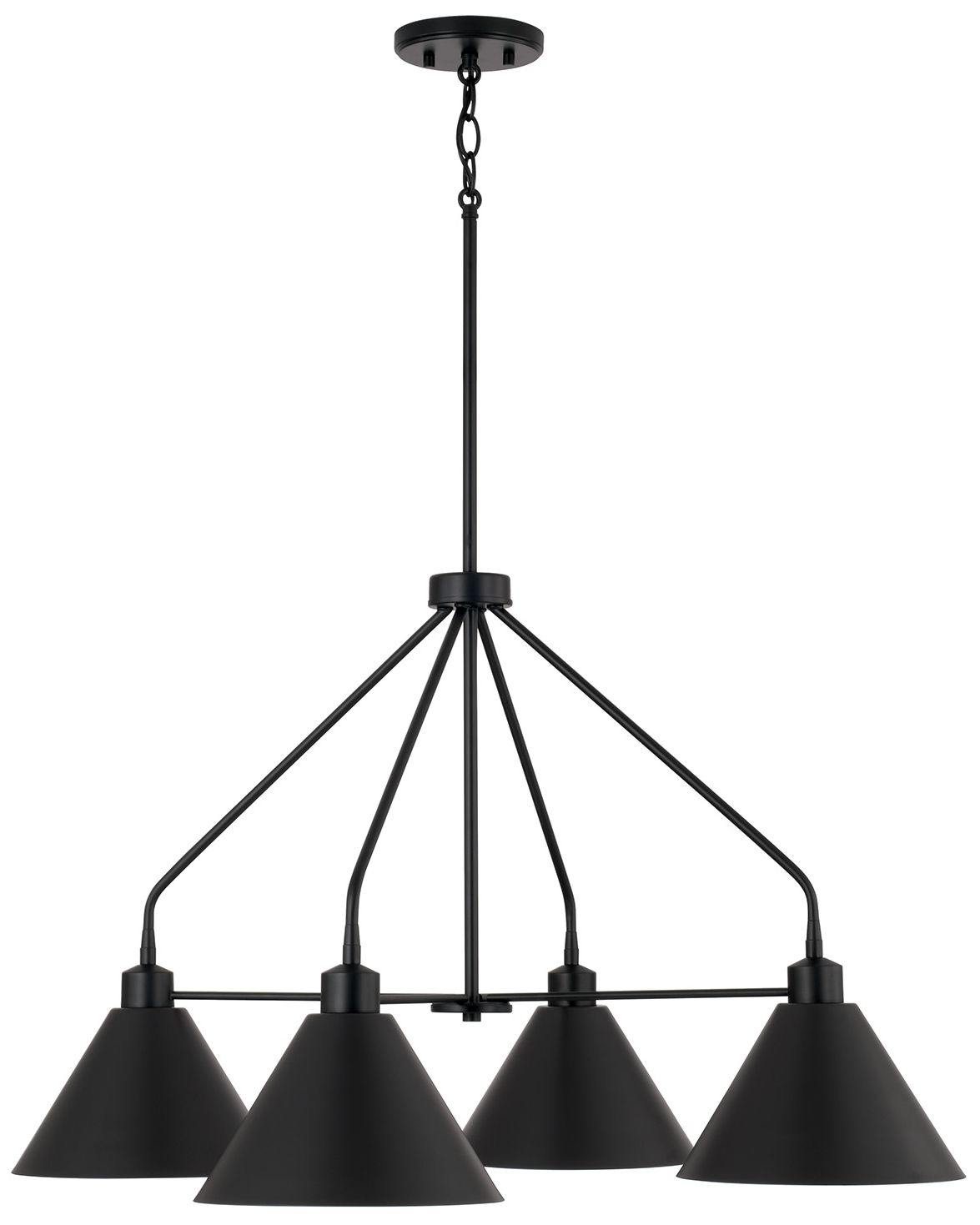 Capital Lighting Alden 4 Light Chandelier 32.5" Matte Black