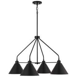 Capital Lighting Alden 4 Light Chandelier Matte Black