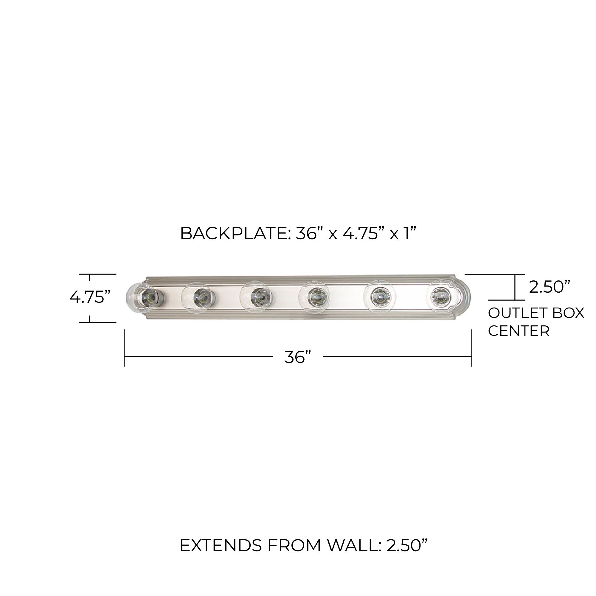 Image 2 Capital Lighting Alice 6 Light Vanity 36" Matte Nickel more views