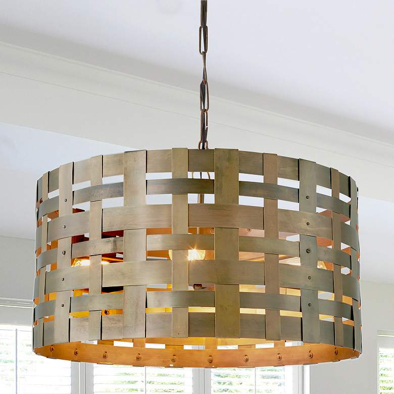 Image 3 Capital Lighting Alta 4 Light Pendant Patinaed Brass more views