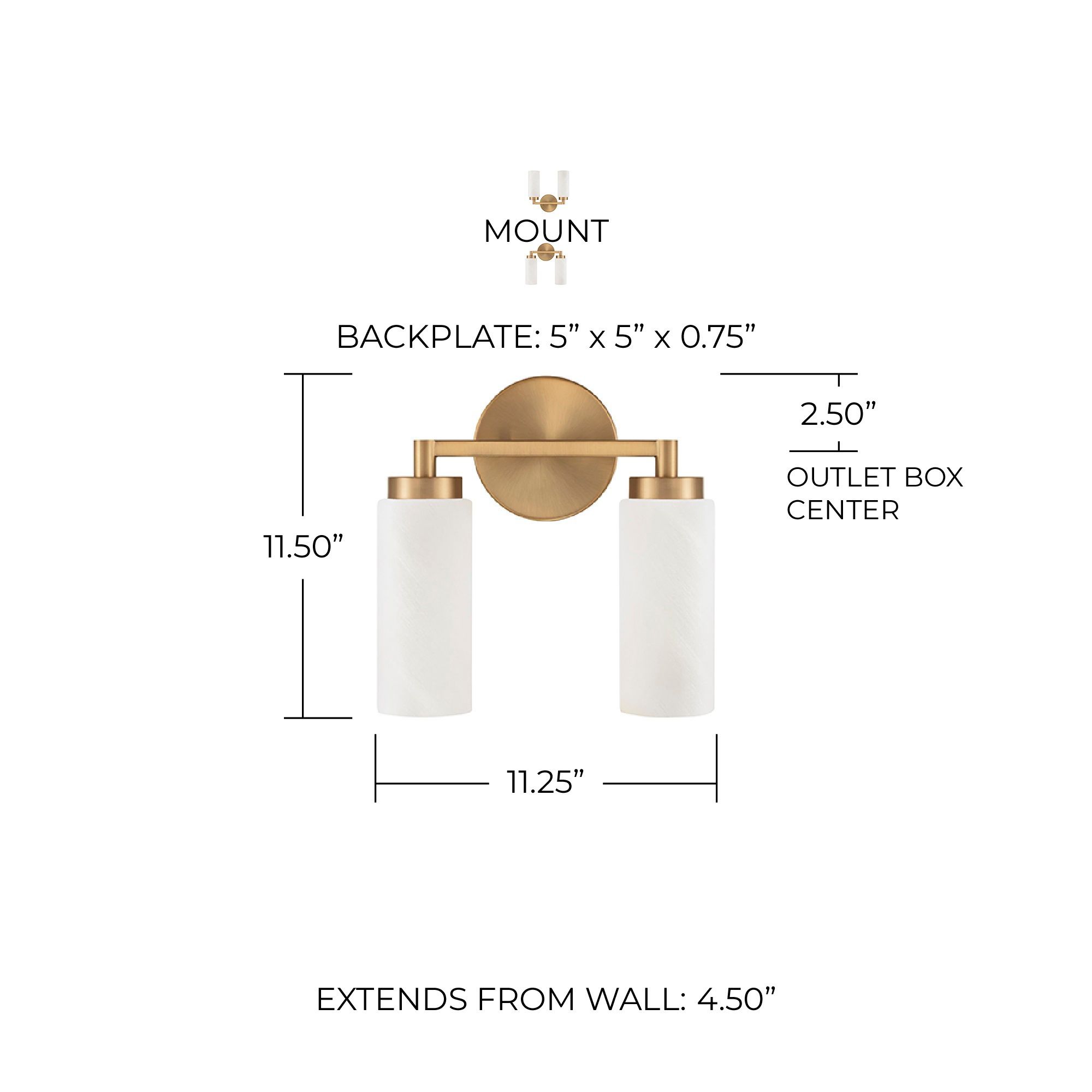 Image 6 Capital Lighting Alyssa 2 Light Vanity Aged Brass more views