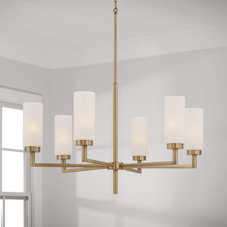 Image 1 Capital Lighting Alyssa 31" Wide Aged Brass 6-Light Chandelier