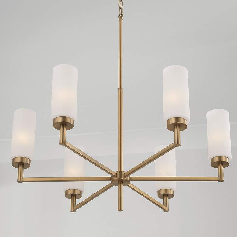 Image 3 Capital Lighting Alyssa 31" Wide Aged Brass 6-Light Chandelier more views