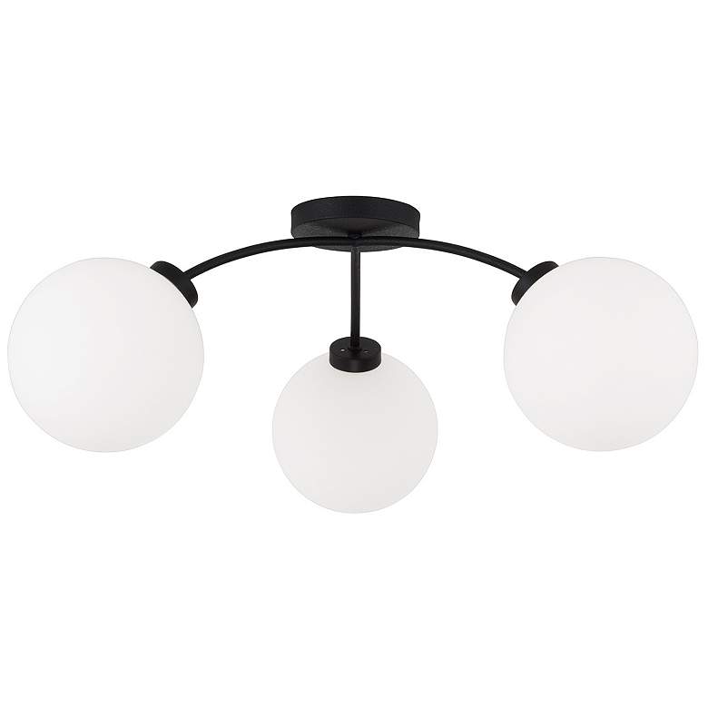 Image 2 Capital Lighting Amos 3 Light Semi Flush 28" Black Iron