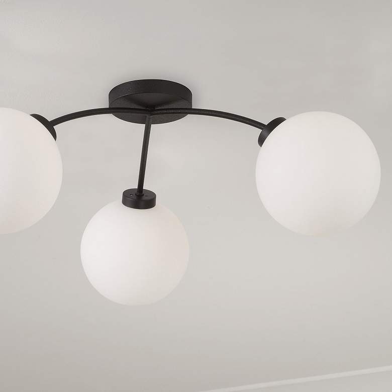 Image 3 Capital Lighting Amos 3 Light Semi Flush 28" Black Iron more views
