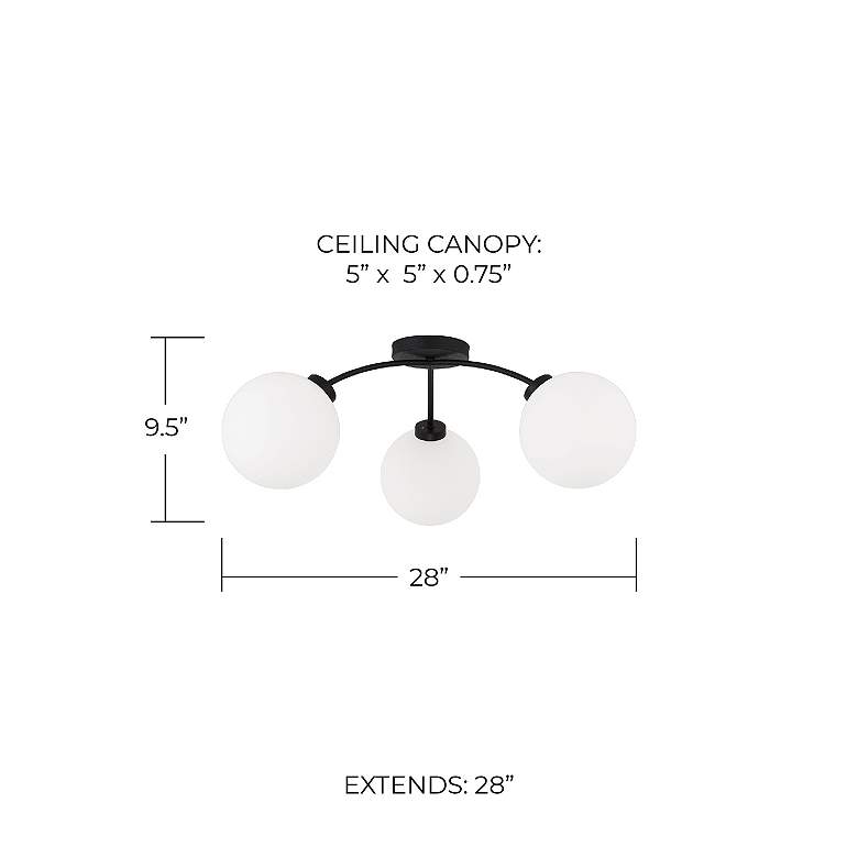 Image 4 Capital Lighting Amos 3 Light Semi Flush 28" Black Iron more views