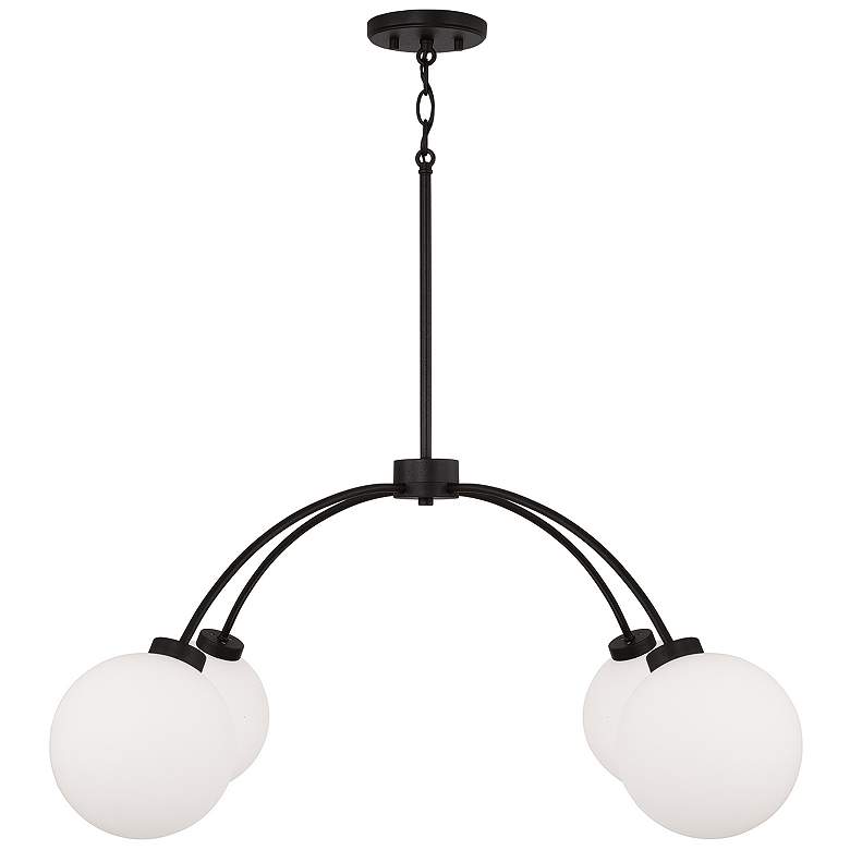 Image 2 Capital Lighting Amos 4 Light Chandelier 37" Black Iron