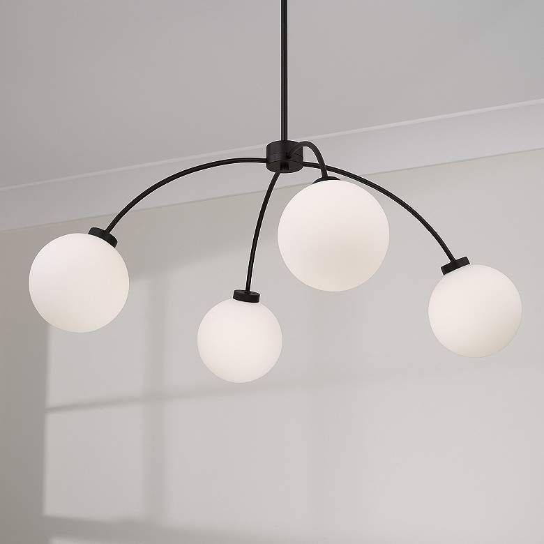 Image 3 Capital Lighting Amos 4 Light Chandelier 37" Black Iron more views