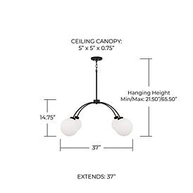 Image5 of Capital Lighting Amos 4 Light Chandelier 37" Black Iron more views