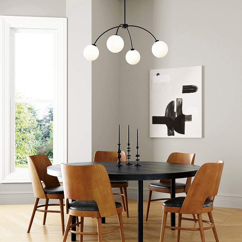 Image 6 Capital Lighting Amos 4 Light Chandelier 37" Black Iron more views