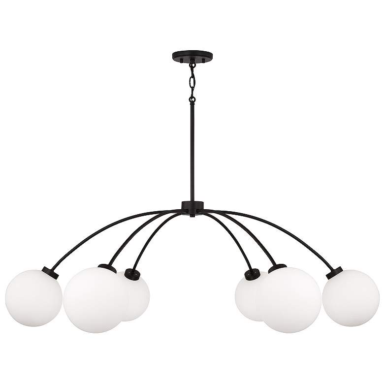 Image 2 Capital Lighting Amos 6 Light Chandelier 47" Black Iron