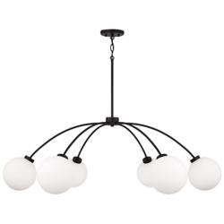 Capital Lighting Amos 6 Light Chandelier 47" Black Iron