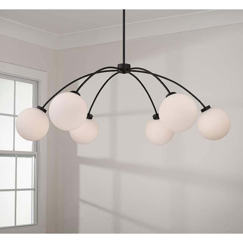 Image 1 Capital Lighting Amos 6 Light Chandelier 47" Black Iron