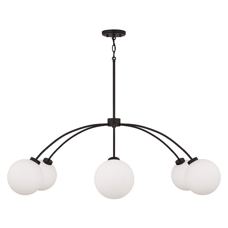 Image 4 Capital Lighting Amos 6 Light Chandelier 47" Black Iron more views