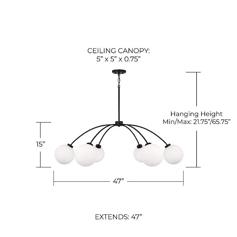 Image 5 Capital Lighting Amos 6 Light Chandelier 47" Black Iron more views