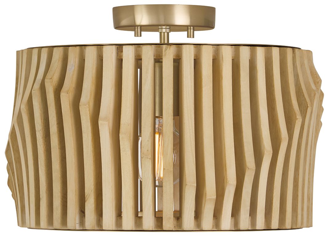 Image 2 Capital Lighting Archer 1 Light Semi Flush 16" Blonde Wood and Matte B