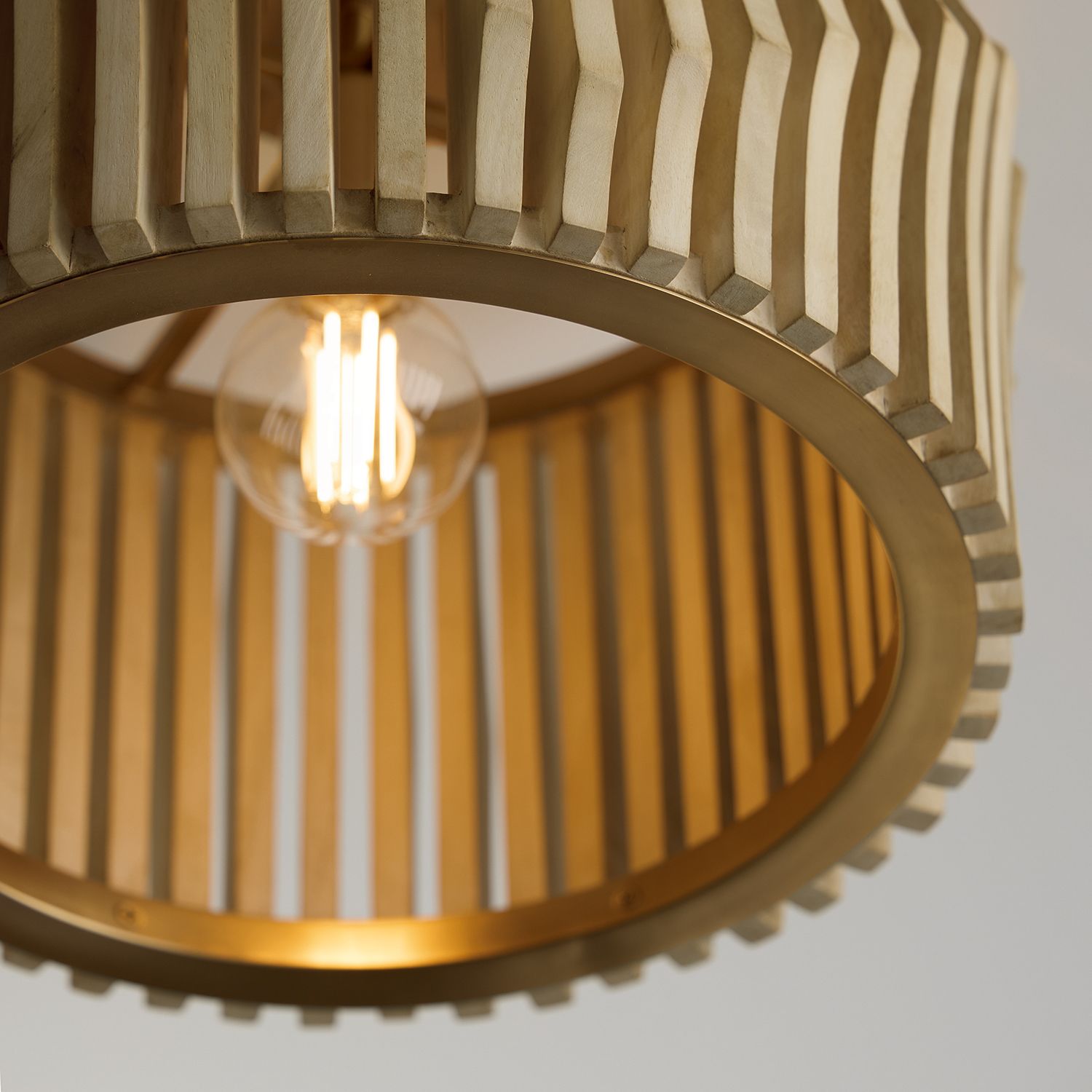 Image 5 Capital Lighting Archer 1 Light Semi Flush 16" Blonde Wood and Matte B more views