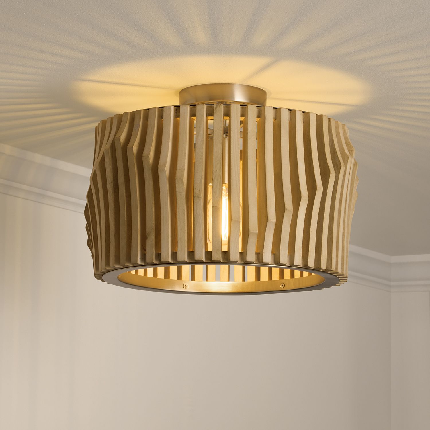 Image 6 Capital Lighting Archer 1 Light Semi Flush 16" Blonde Wood and Matte B more views