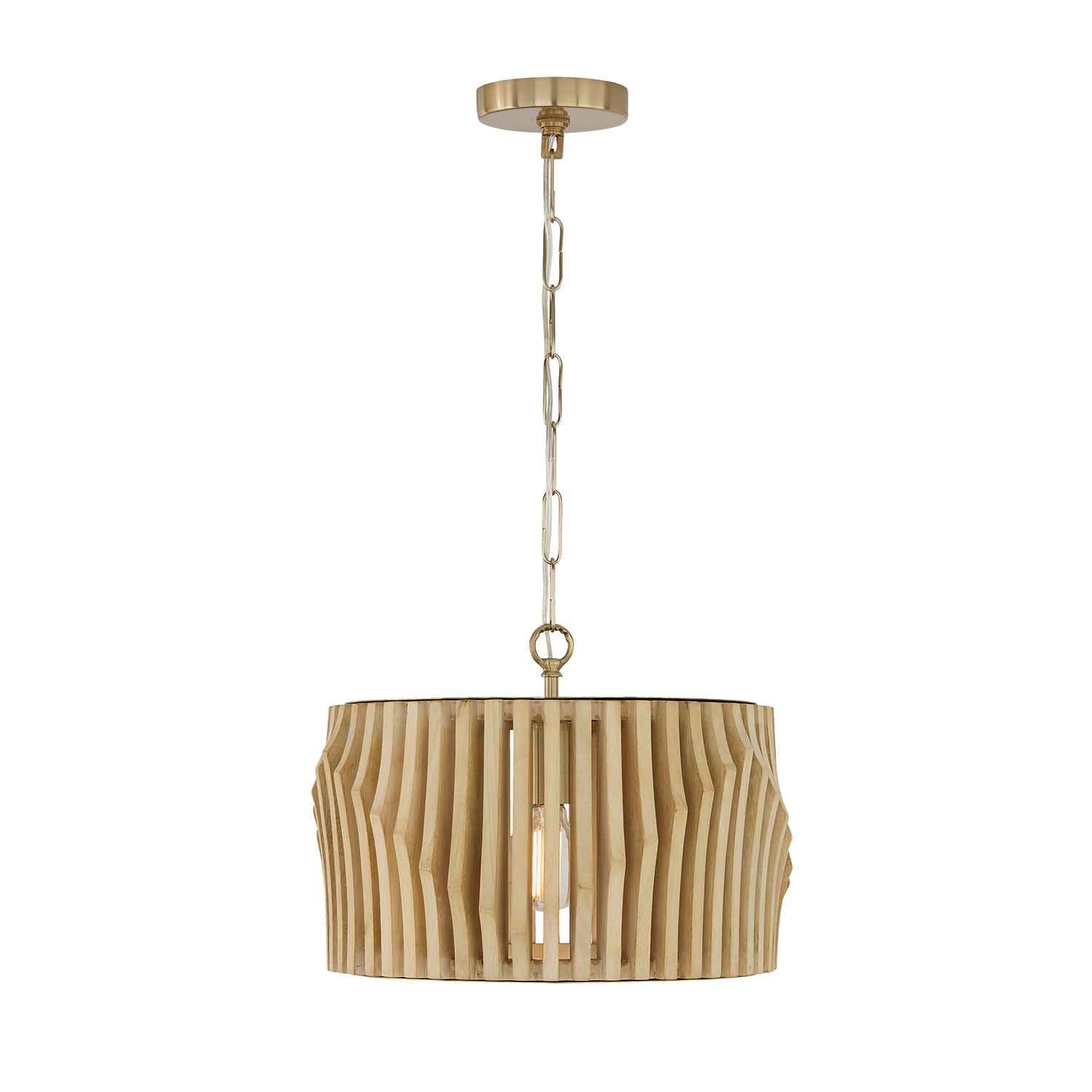 Image 7 Capital Lighting Archer 1 Light Semi Flush 16" Blonde Wood and Matte B more views