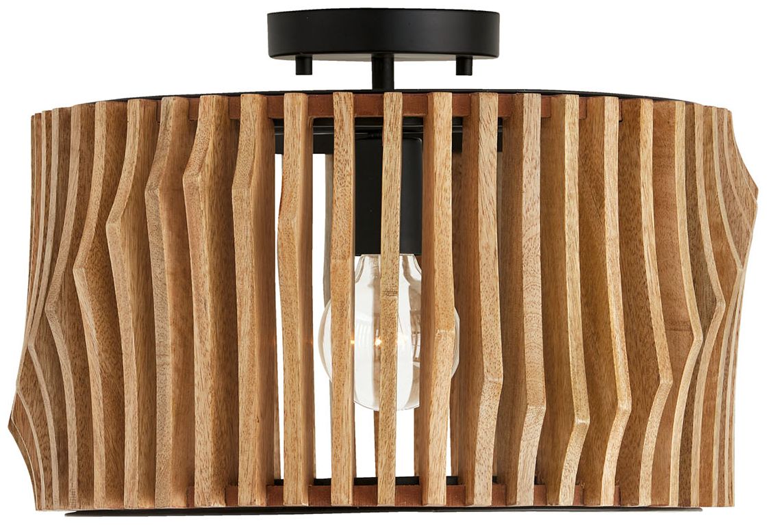 Image 2 Capital Lighting Archer 1 Light Semi Flush 16" Light Wood and Matte Black