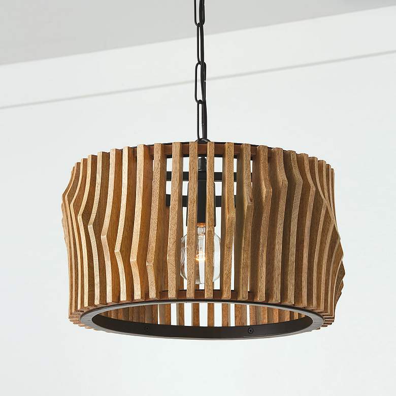Image 1 Capital Lighting Archer 1 Light Semi-Flush Light Wood and Matte Black