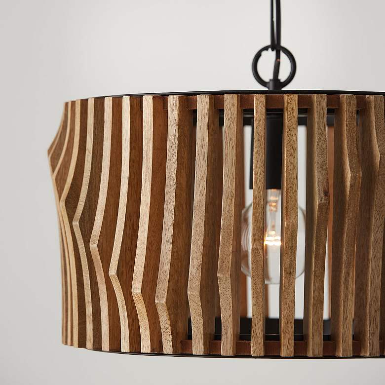 Image 4 Capital Lighting Archer 1 Light Semi-Flush Light Wood and Matte Black more views