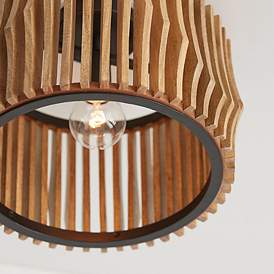 Image5 of Capital Lighting Archer 1 Light Semi-Flush Light Wood and Matte Black more views