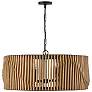 2_Capital Lighting Archer 32 1/4" Matte Black and Wood Slat Pendant