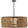 Capital Lighting Archer 32 1/4" Matte Black and Wood Slat Pendant