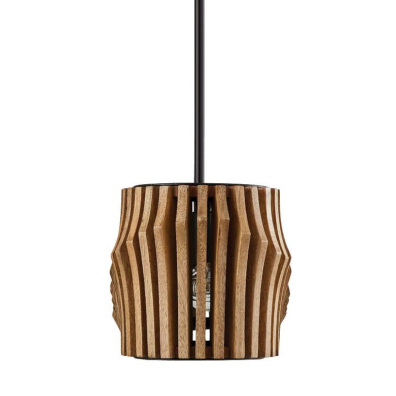Image 4 Capital Lighting Archer 41" Matte Black and Mango Wood Linear Pendant more views