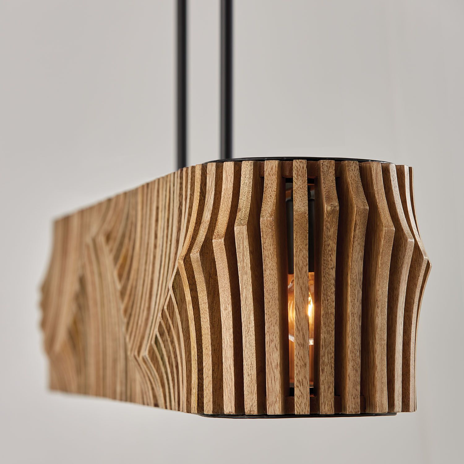 Image 5 Capital Lighting Archer 41" Matte Black and Mango Wood Linear Pendant more views