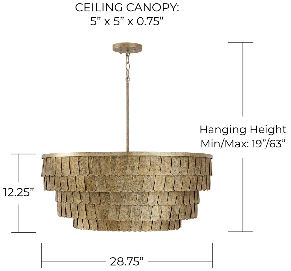 Capital Lighting Arden 6 Light Chandelier 28.75" Ancestral Gold