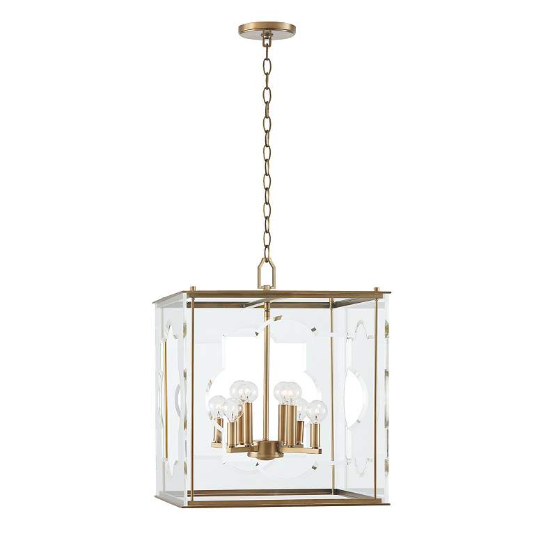 Image 4 Capital Lighting- Aria 18" 8-Light Acrylic Panel Foyer- Aged Brass more views