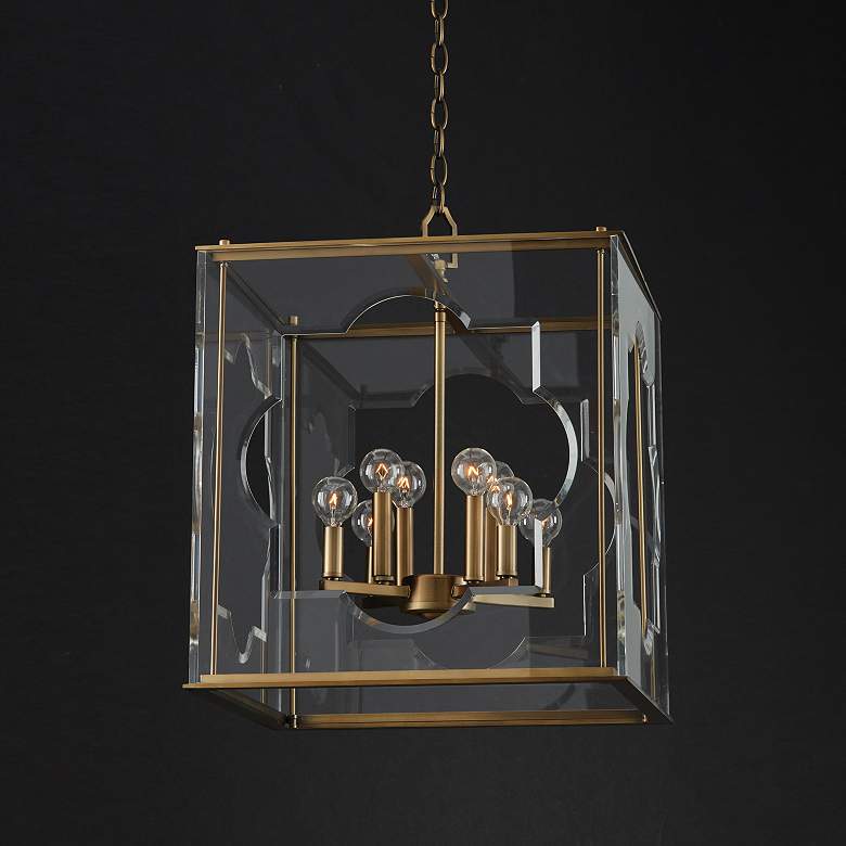 Image 5 Capital Lighting- Aria 18" 8-Light Acrylic Panel Foyer- Aged Brass more views